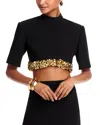 Simkhai Jalen Sequin-embellished Crepe Crop Top In Black