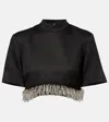 Simkhai Jalen Embellished Cropped Top In Black