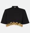Simkhai Jalen Sequin-embellished Crepe Crop Top In Black