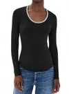 Simkhai Janay Long Sleeve U-neck Top In Black In Black