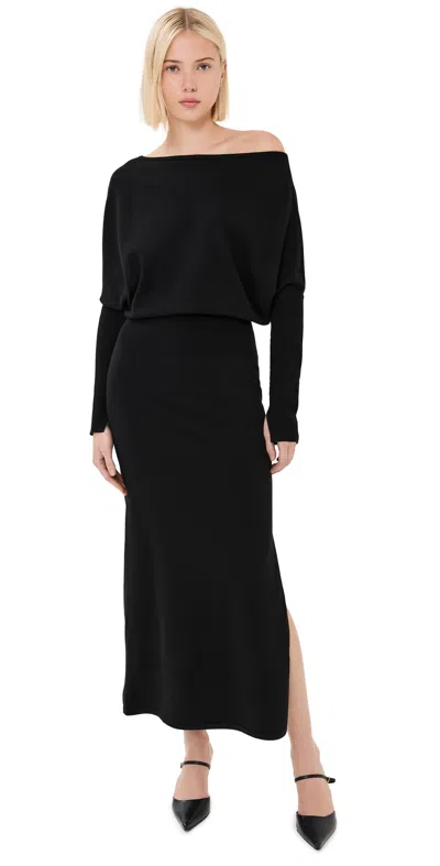 Simkhai Janese Off Shoulder Midi Dress Black In Black