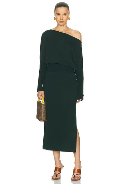 Simkhai Janese Off Shoulder Midi Dress In Green