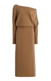 Simkhai Janese Off-the-shoulder Wool Midi Dress In Brown