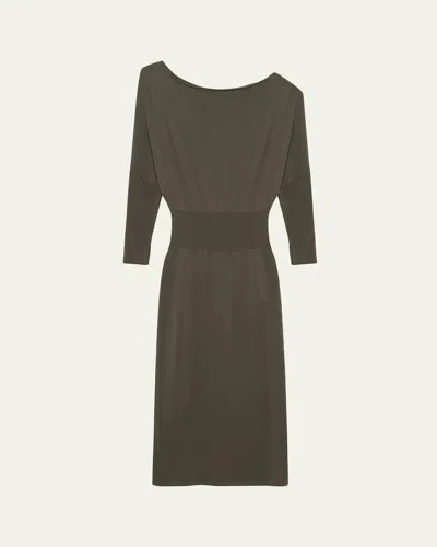Simkhai Janese Off-the-shoulder Midi Dress In Green
