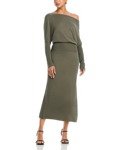 Simkhai Janese Off-the-shoulder Midi Dress In Green