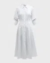 Simkhai Jazz Core Cotton Poplin Pintuck Midi Dress In White