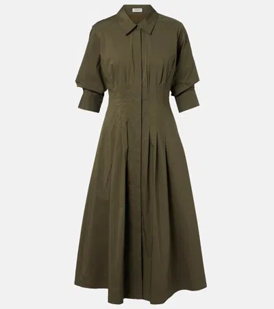 Simkhai Jazz Cotton-blend Poplin Shirt Dress In Green