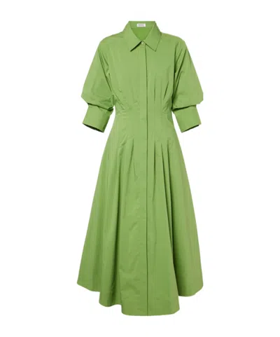 Simkhai Jazz Cotton-blend Poplin Midi Dress In Green