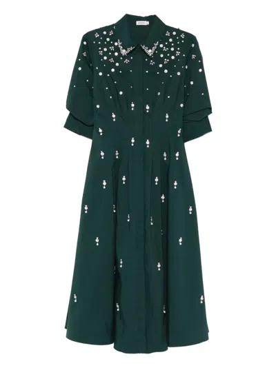 Simkhai Jazz Embellished A-line Midi Dress In Green