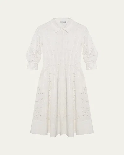 SIMKHAI JAZZ EMBROIDERED MIDI SHIRTDRESS