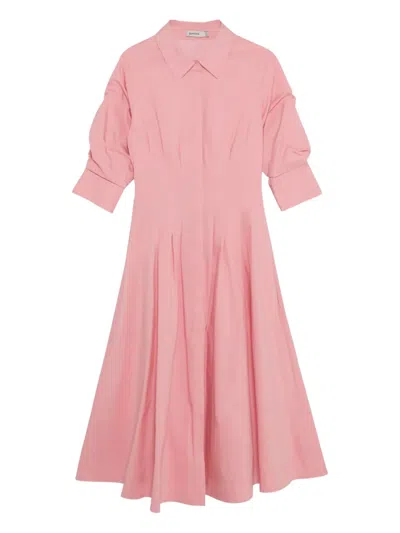 Simkhai Pleated Shirt Dress In Pink