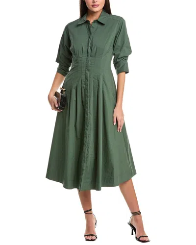Simkhai Jazz Pintuck Midi Dress In Green