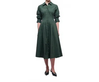 Simkhai Jazz Pintuck Midi Dress In Cypress In Green