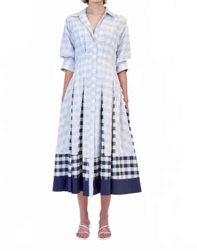 Simkhai Jazz Pintuck Midi Dress In Periwinkle Sky Multi In Blue