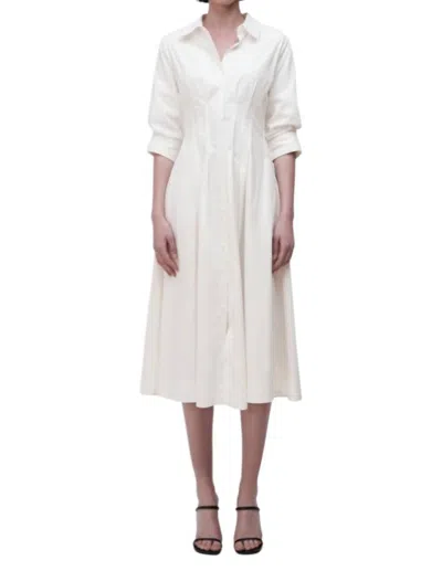 Simkhai Jazz Pintuck Midi Dress In Sand In White