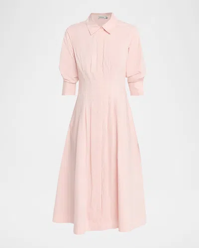 Simkhai Jazz Poplin Pintuck Midi Shirtdress In Pink