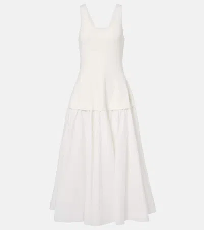 Simkhai Jazz Cotton-blend Poplin Midi Dress In White