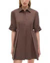 Simkhai Jazzie Short Sleeve Mini Dress In Chocolate In Brown