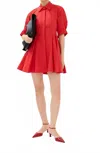 Simkhai Jazzie Short Sleeve Dress In Fiery Red In Red