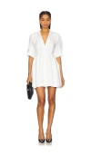 Simkhai Jazzie Short Sleeve Mini Dress In White