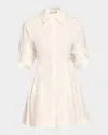 Simkhai Jazzie Short Sleeve Mini Dress In White