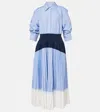 Simkhai 'jenella' Light Blue Long Dress With Classic Collar And Striped Motif In Blue