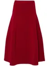 Simkhai Jennifer Ribbed-knit Midi Skirt In Red