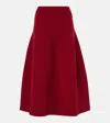 Simkhai Jennifer Ribbed-knit Midi Skirt In Red