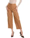 Simkhai Jenny Belted Relaxed Straight Crop Pants In Brown