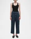 Simkhai Jenny High Rise Belted Cropped Jeans In Cielo In Cielo