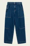 Simkhai Jenny High Rise Belted Cropped Jeans In Cielo