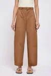 Simkhai Jenny Belted Cropped Pant In Hickory