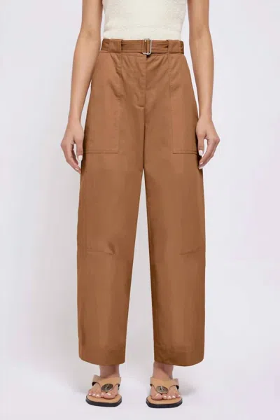 Simkhai Jenny Belted Cropped Pant In Hickory
