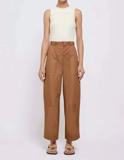 Simkhai Jenny Belted Cropped Pants In Hickory In Brown