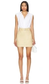 Simkhai Jensen Belted Combo Button-front Utility Mini Dress In 自然混色