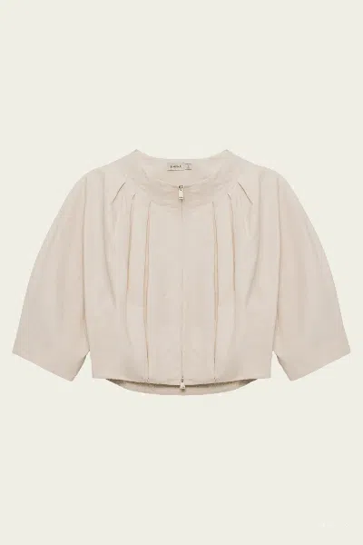 Simkhai Jess Pleated Cotton Faille Jacket In Stone In Neutral