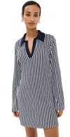 Simkhai Jessy Long Sleeve Tunic Dress Midnight Stripe In Midnight Stripe