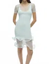 Simkhai Jett Sheer Mini Dress In Seafoam In Green