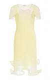 Simkhai Women's Jett Sheer Plissé Ruffle Mini Dress In Yellow