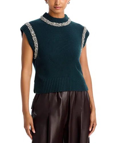 Simkhai Joanae Wool & Cashmere Crewneck Sweater In Green