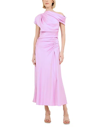 Simkhai Joanna Asymmetric Shoulder Midi Dress In Purple