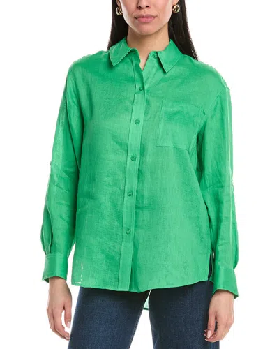 Simkhai Johanna Button-up Linen Top In Green