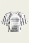 Simkhai Jojo Short Sleeve Cropped T-shirt In Midnight Stripe