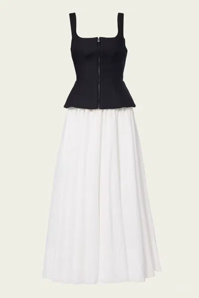 SIMKHAI JOLYNN COMBO MIDI DRESS IN BLACK MULTI