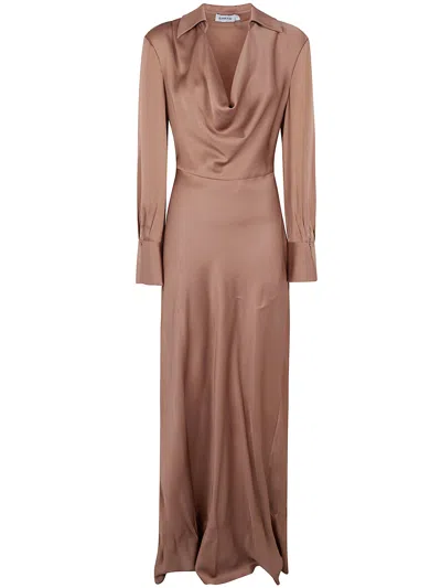 Simkhai Jonathan  "adelle" Long Sleeves Gown In Brown