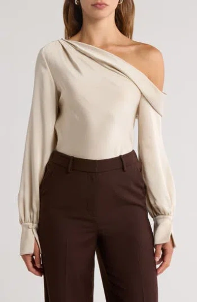 SIMKHAI JONATHAN SIMKHAI ALICE ONE-SHOULDER SATIN BLOUSE