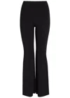Simkhai Jonathan  Ashlon Flared-leg Stretch-knit Trousers In Black