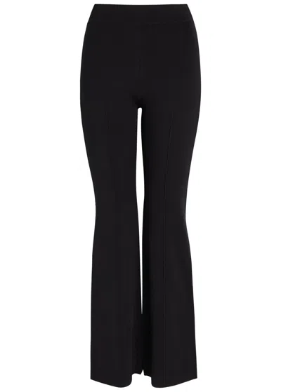 Simkhai Jonathan  Ashlon Flared-leg Stretch-knit Trousers In Black