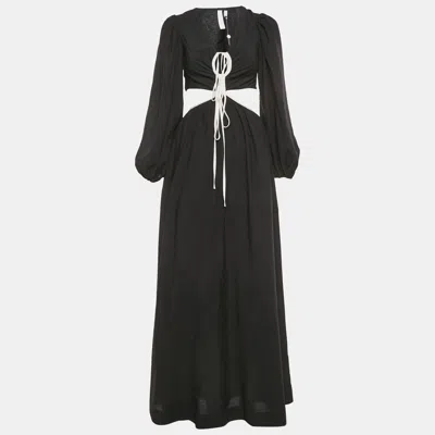 Simkhai Jonathan  Black Crepe Cutout Maxi Dress