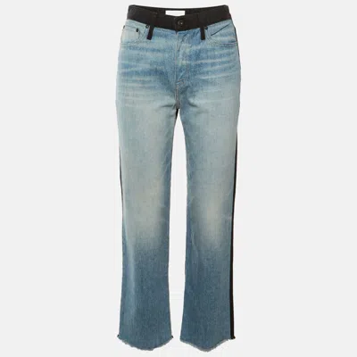 Simkhai Jonathan  Blue Two Tone Denim Eliot Boyfriend Jeans In Brown